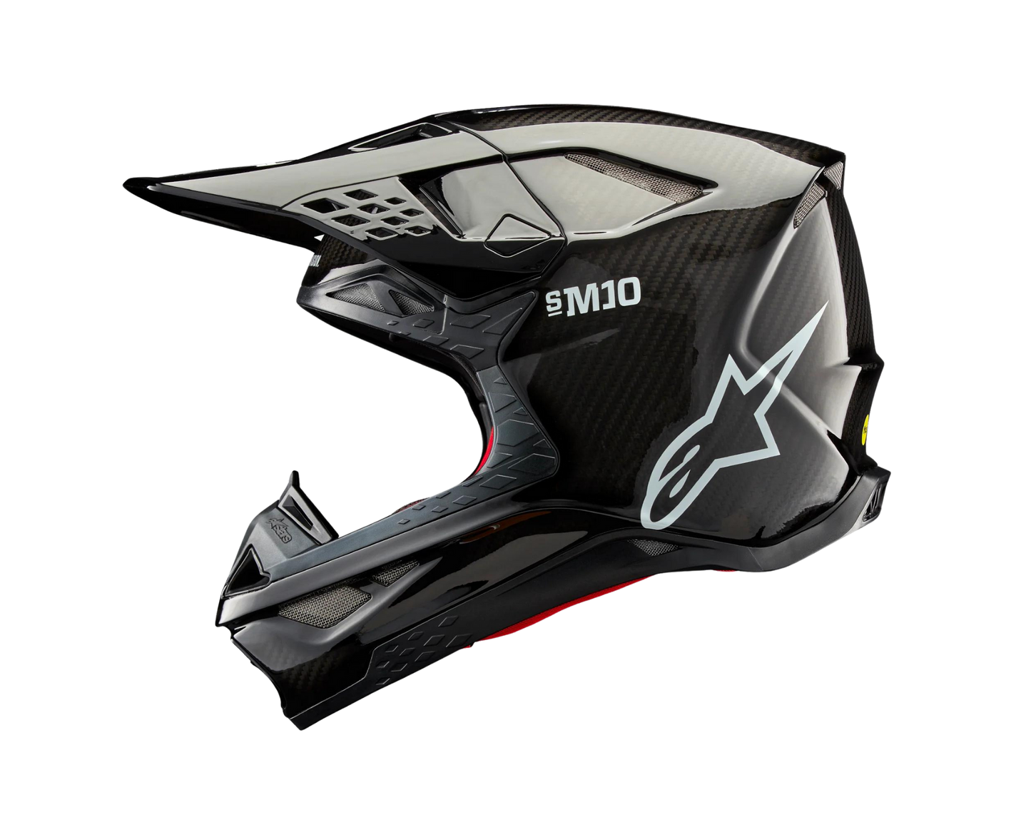 ALPINESTARS 2024 S-M10 SOLID BLACK CARBON HELMET