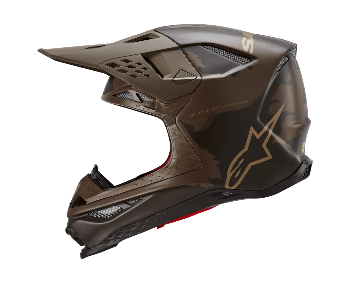 ALPINESTARS 2023 LE S-M10 SQUAD DARK BROWN/KANGAROO GOLD HELMET