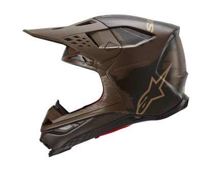 ALPINESTARS 2023 LE S-M10 SQUAD DARK BROWN/KANGAROO GOLD HELMET