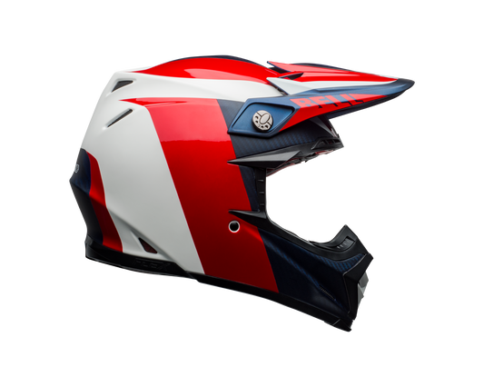 BELL MOTO-9 FLEX DIVISION MATTE/GLOSS WHITE/BLUE/RED HELMET