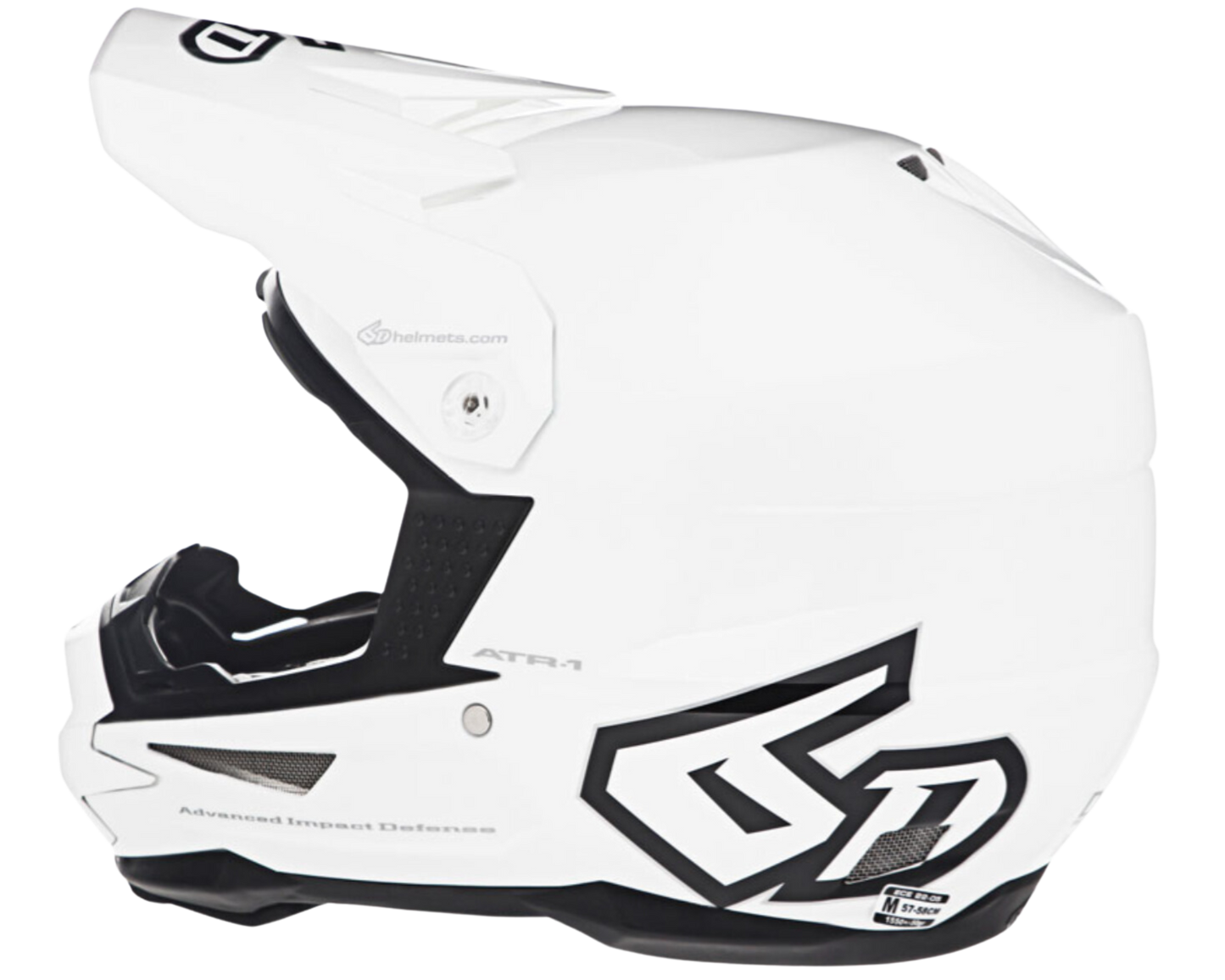 6D ATR-1 SOLID GLOSS WHITE HELMET