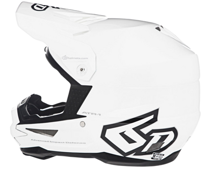 6D ATR-1 SOLID GLOSS WHITE HELMET