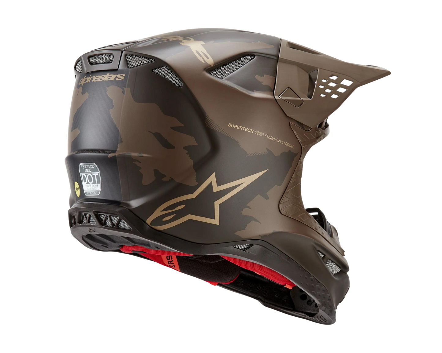 ALPINESTARS 2023 LE S-M10 SQUAD DARK BROWN/KANGAROO GOLD HELMET