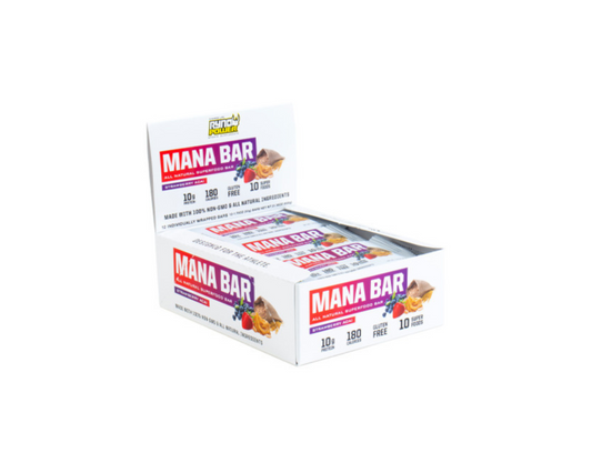 RYNO POWER MANA STRAWBERRY ACAI PROTEIN BAR 12 x 50G CADDY