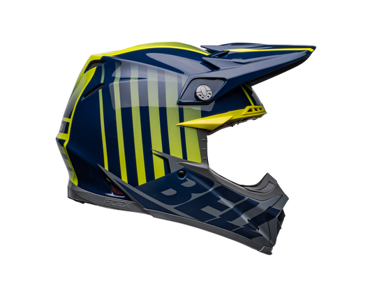 BELL MOTO-9S FLEX SPRINT MATTE/GLOSS DARK BLUE/HI-VIZ YELLOW HELMET