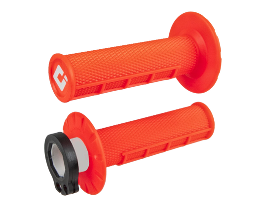 ODI HALF WAFFLE LOCK ON GRIPS 2T / 4T FLURO ORANGE