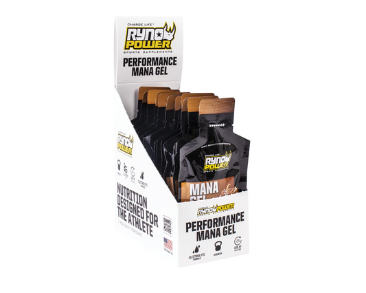 RYNO POWER MANA SALTED CARAMEL PERFORMANCE GEL 12 x 32G CADDY