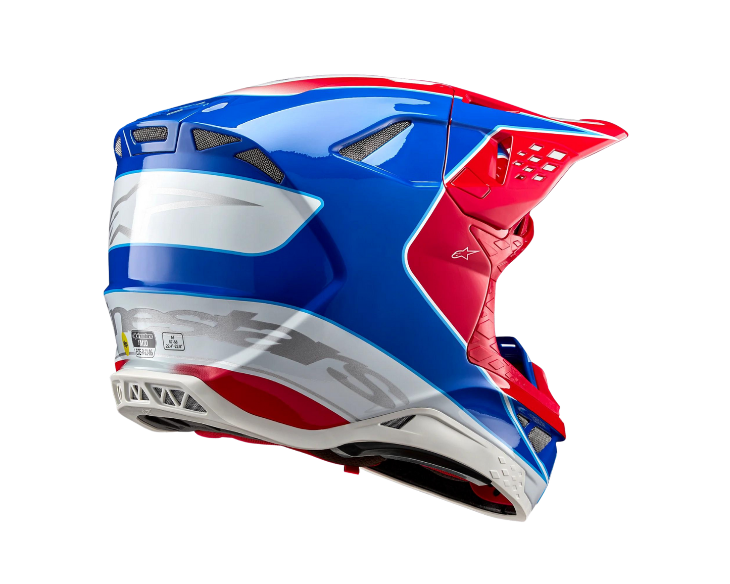 ALPINESTARS 2025 S-M10 AEON BRIGHT RED/BLUE HELMET