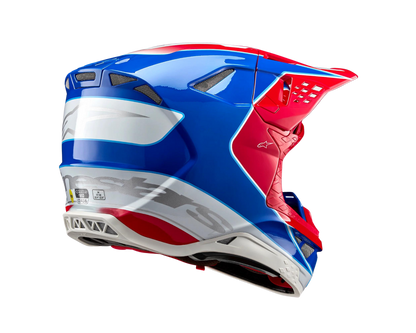 ALPINESTARS 2025 S-M10 AEON BRIGHT RED/BLUE HELMET