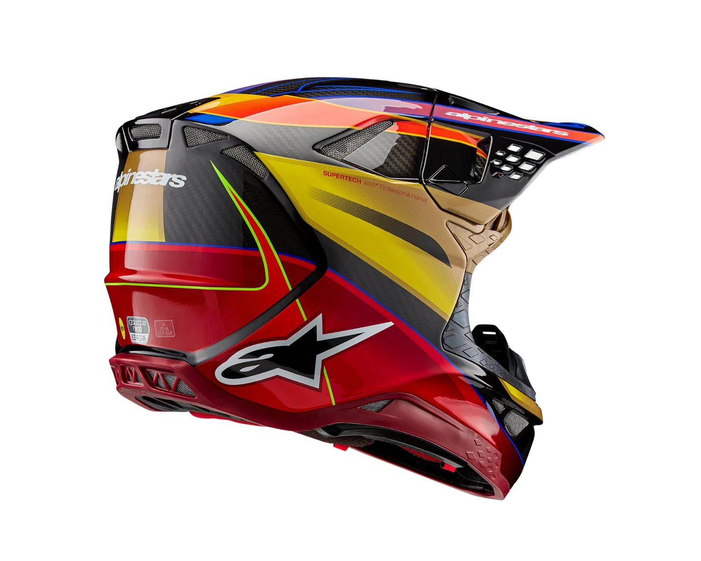 ALPINESTARS 2024 S-M10 ERA GOLD/YELLOW/RIO RED HELMET