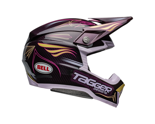 BELL 2024 MOTO-10 SPHERICAL TAGGER HAZE PURPLE/GOLD HELMET