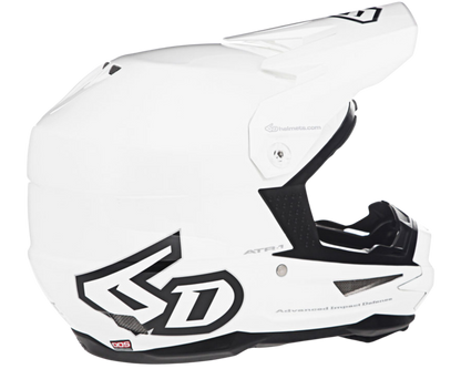 6D ATR-1 SOLID GLOSS WHITE HELMET