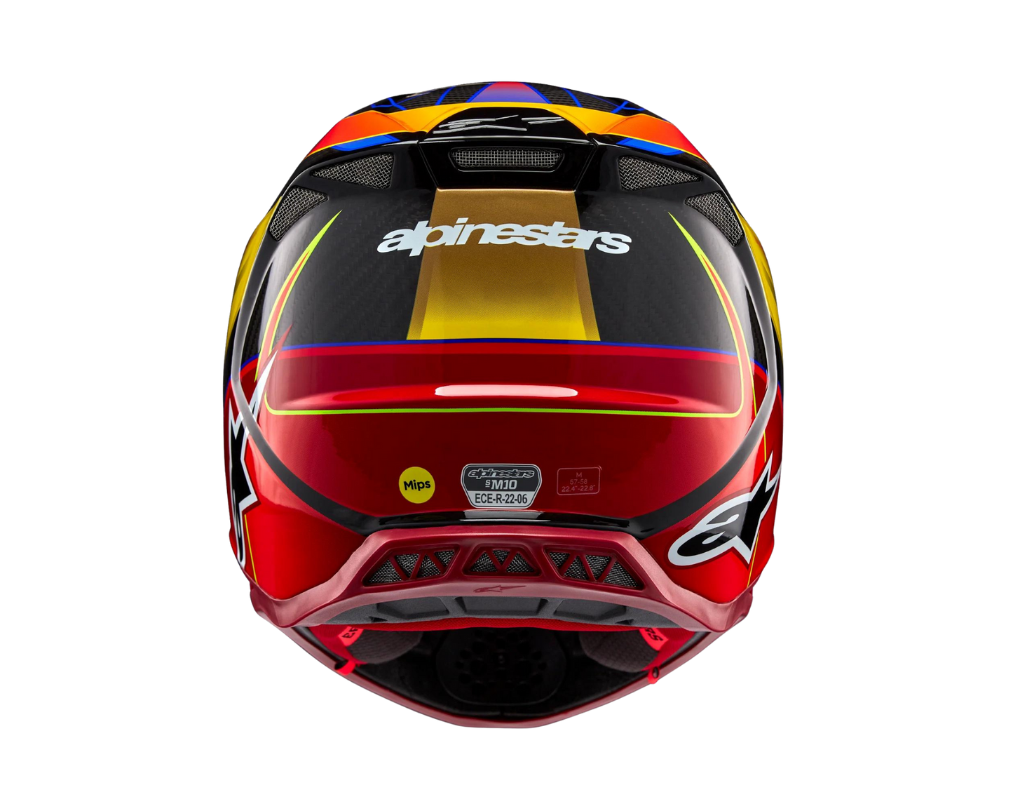 ALPINESTARS 2024 S-M10 ERA GOLD/YELLOW/RIO RED HELMET