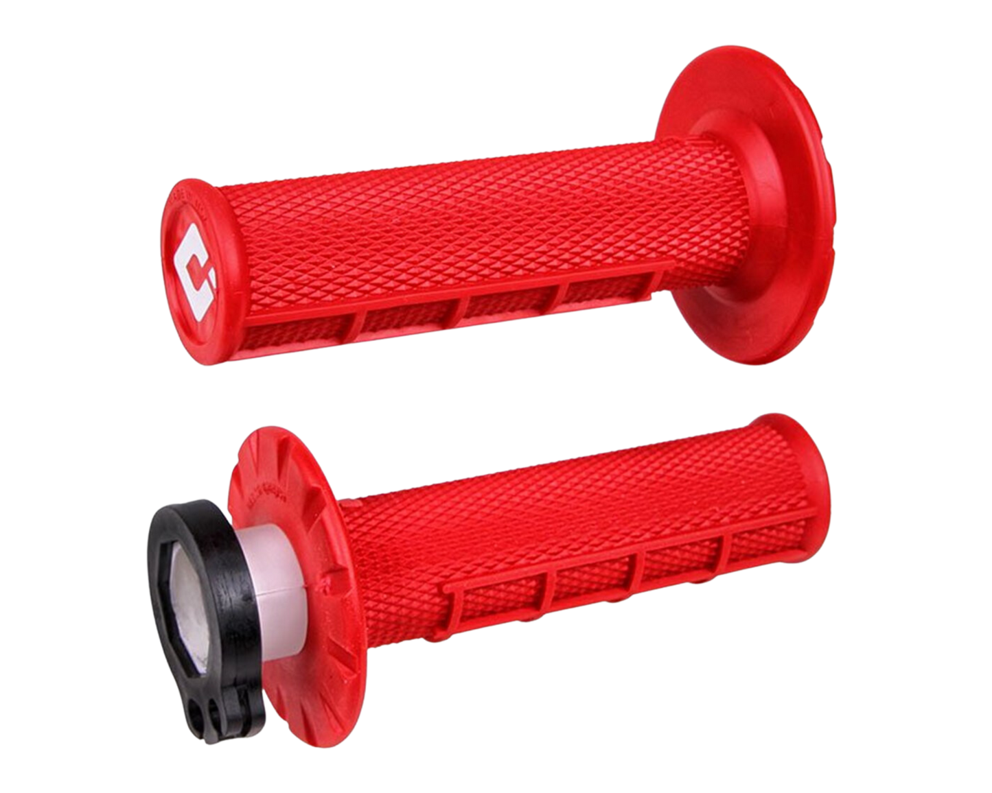 ODI HALF WAFFLE LOCK ON GRIPS 2T / 4T RED