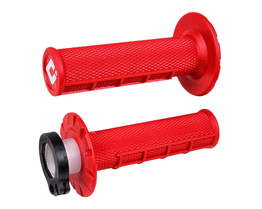 ODI HALF WAFFLE LOCK ON GRIPS 2T / 4T RED