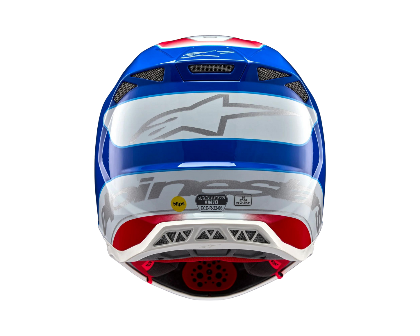 ALPINESTARS 2025 S-M10 AEON BRIGHT RED/BLUE HELMET