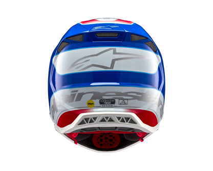 ALPINESTARS 2025 S-M10 AEON BRIGHT RED/BLUE HELMET