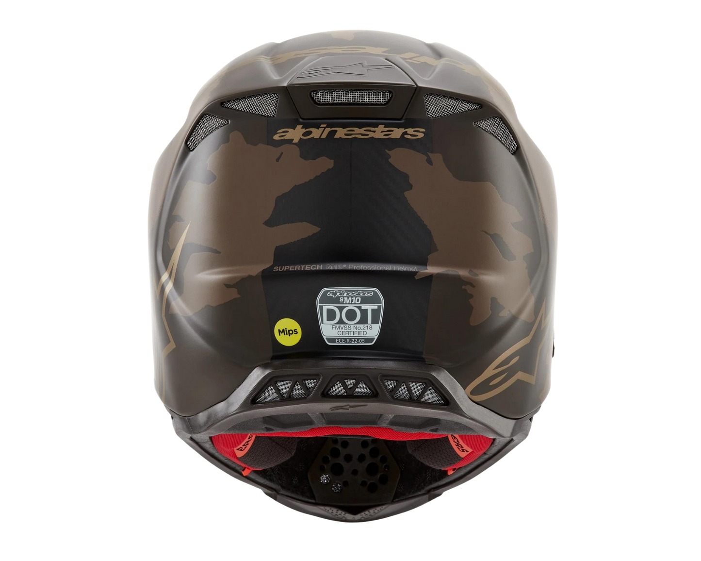 ALPINESTARS 2023 LE S-M10 SQUAD DARK BROWN/KANGAROO GOLD HELMET