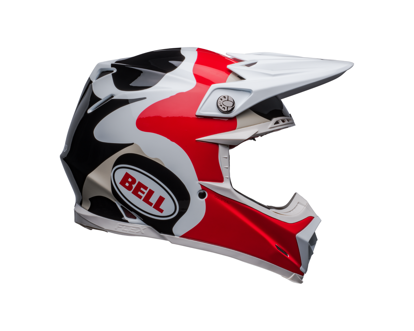 BELL 2024 MOTO-9S FLEX HELLO COUSTEAU REEF MATTE/GLOSS WHITE/RED HELMET