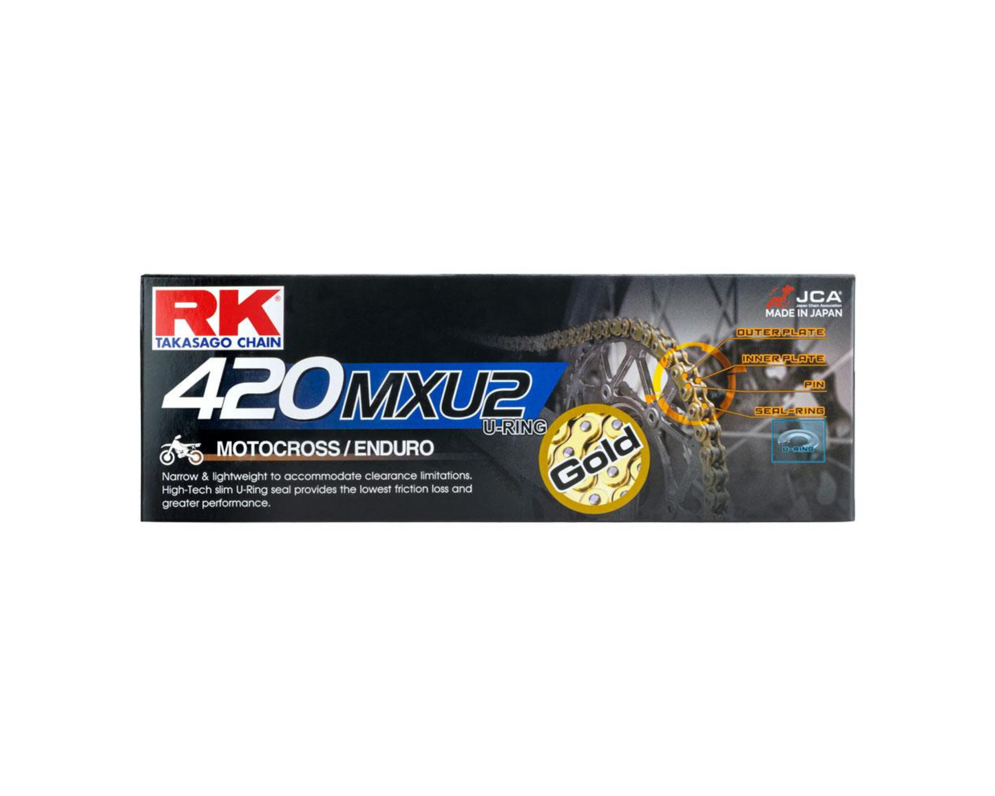 RK CHAINS 420MXU2 136L GOLD RACE CHAIN