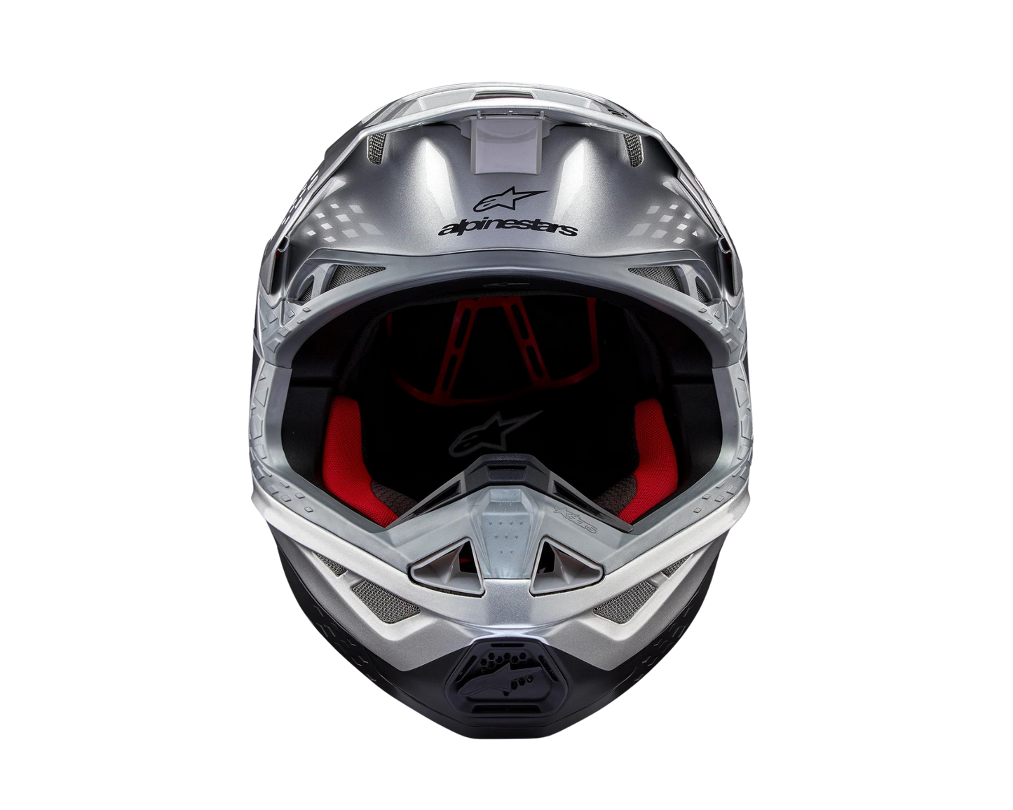 ALPINESTARS 2025 S-M10 FLOOD SILVER/BLACK/FLURO ORANGE HELMET