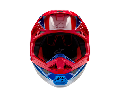 ALPINESTARS 2025 S-M10 AEON BRIGHT RED/BLUE HELMET