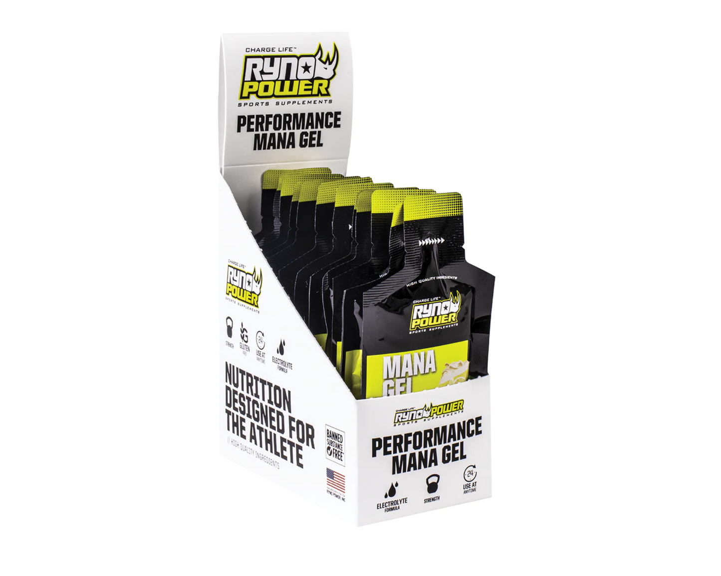 RYNO POWER MANA LEMON MERINGUE PERFORMANCE GEL 12 x 32G CADDY