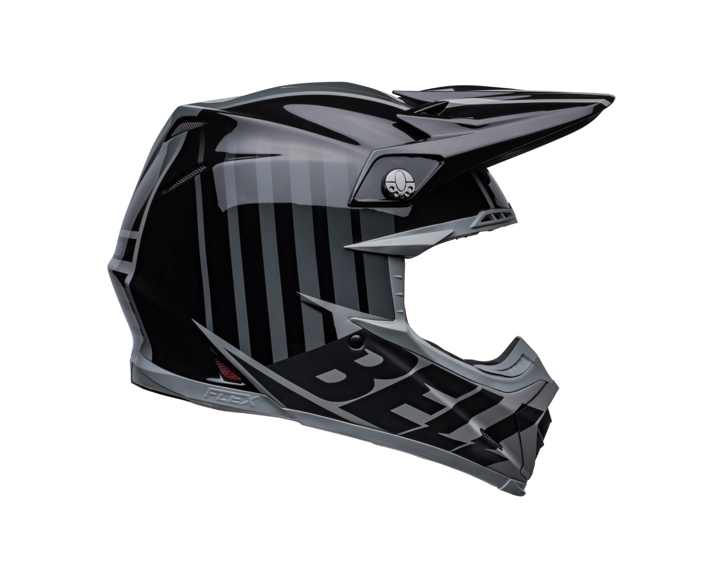 BELL 2024 MOTO-9S FLEX SPRINT MATTE/GLOSS BLACK/GREY HELMET