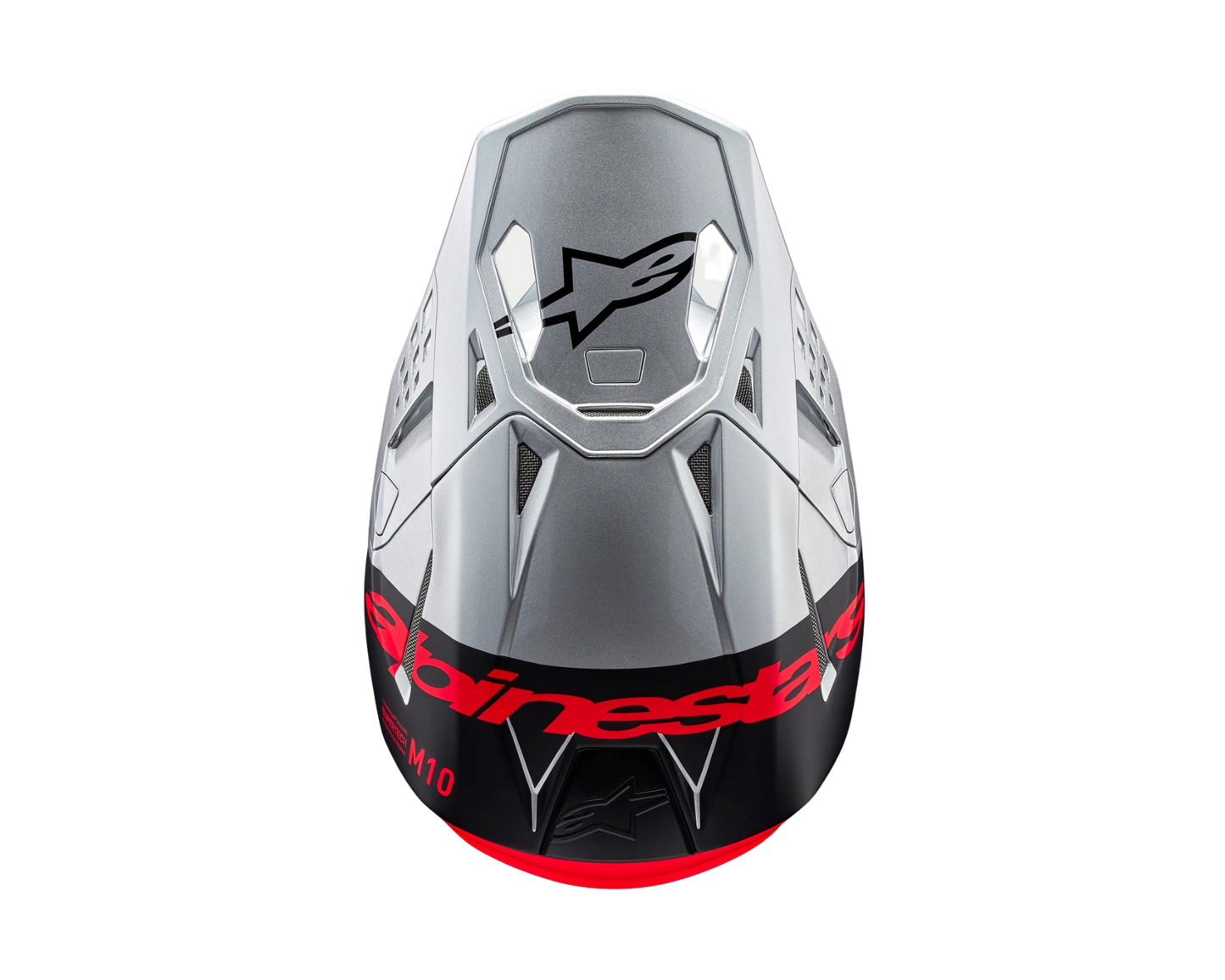 ALPINESTARS 2025 S-M10 FLOOD SILVER/BLACK/FLURO ORANGE HELMET