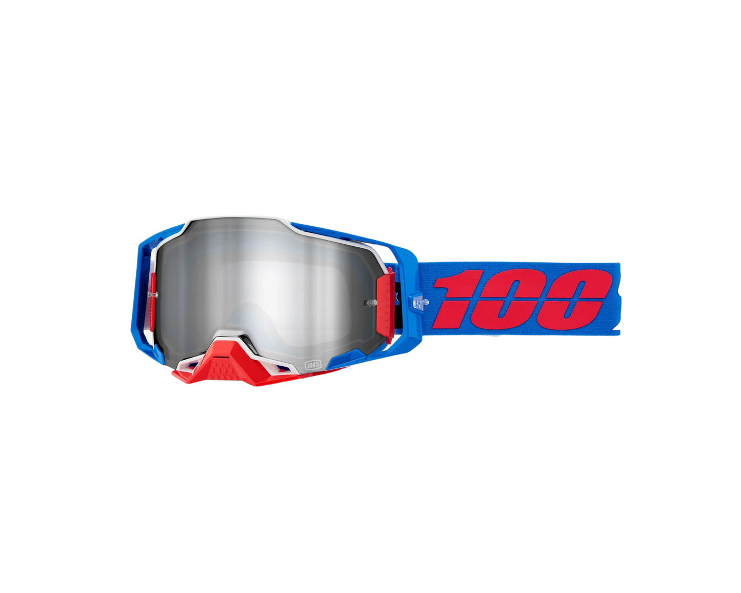 100% ARMEGA IRONCLAD SILVER MIRROR GOGGLES