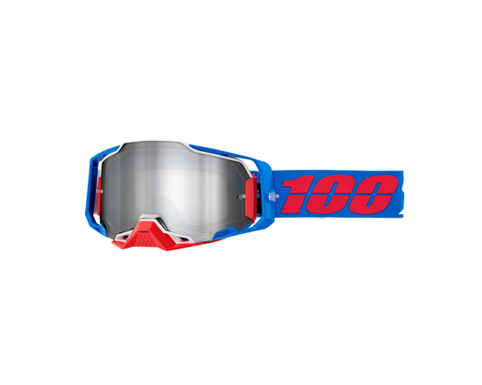 100% ARMEGA IRONCLAD SILVER MIRROR GOGGLES