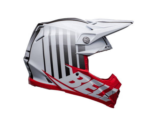 BELL 2024 MOTO-9S FLEX SPRINT MATTE/GLOSS WHITE/RED HELMET