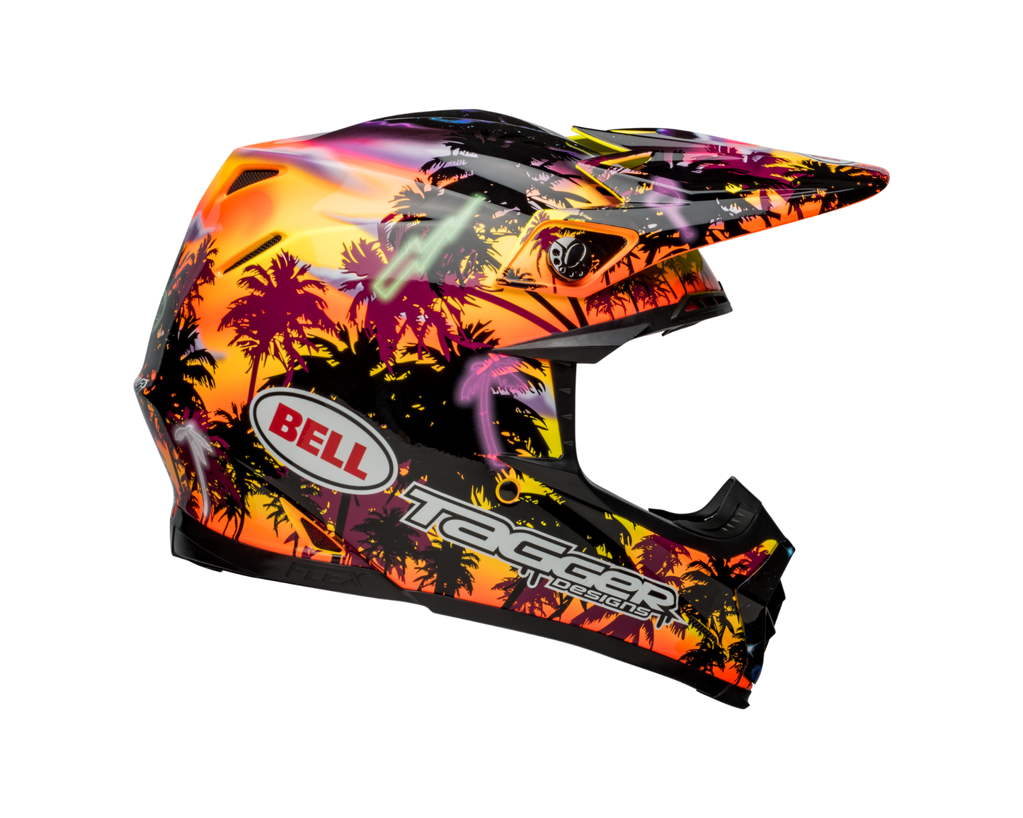 BELL 2024 MOTO-9S FLEX TAGGER TROPICAL FEVER YELLOW/ORANGE HELMET