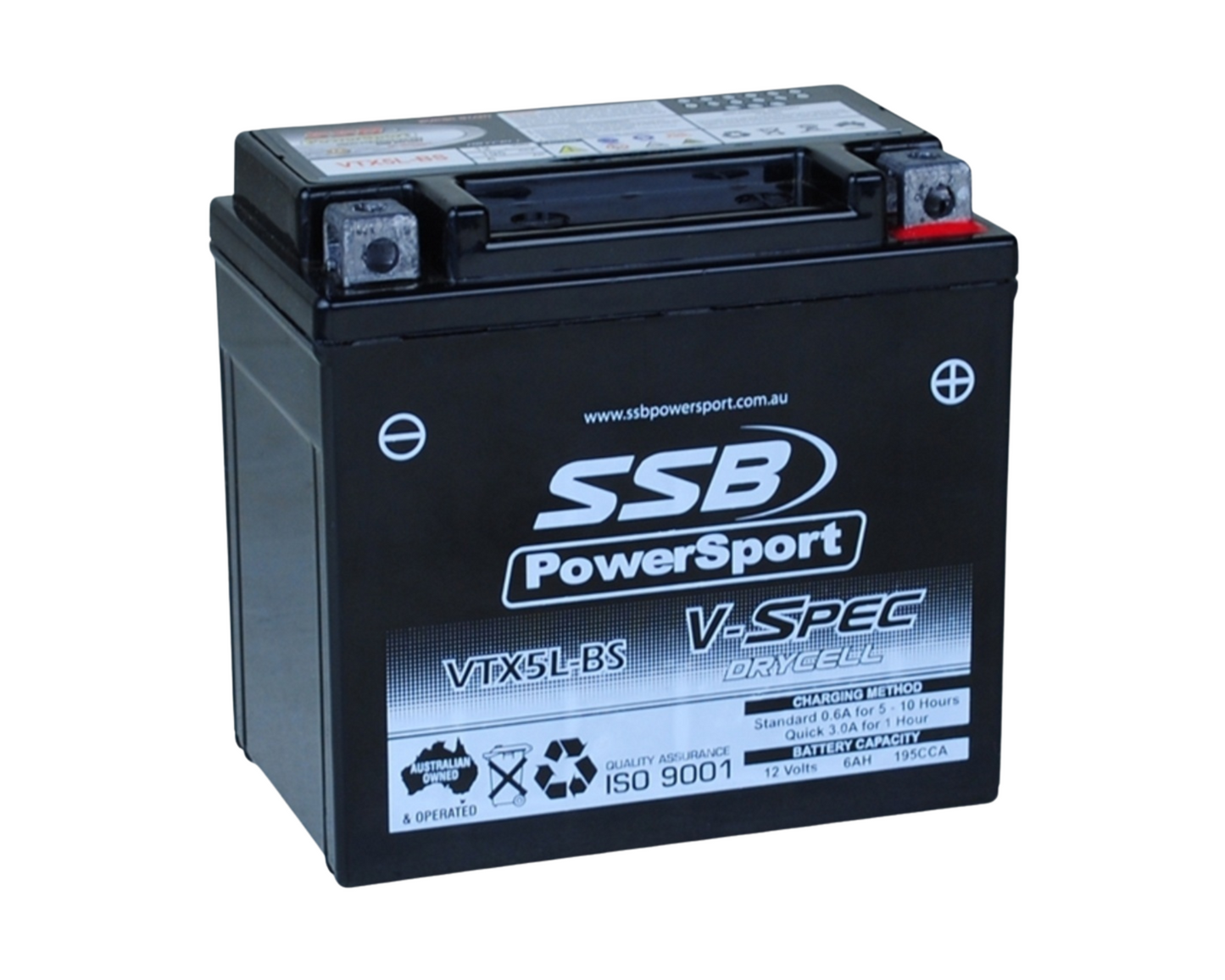 SSB POWERSPORT V-SPEC HIGH PERFORMANCE AGM BATTERY YAMAHA WR250F/WR450F 03-24 YZ250FX 15-24 YZ450FX 16-18 TTR230 05-24