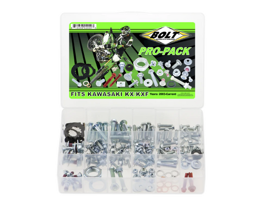 BOLT HARDWARE KAWASAKI KX/KXF 03-20 PRO PACK HARDWARE KIT