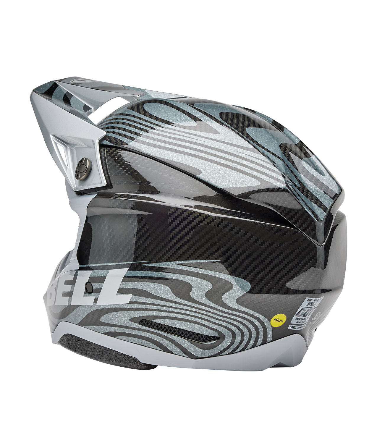 BELL 2025 MOTO-10 SPHERICAL CORTEX SILVER/GREY HELMET