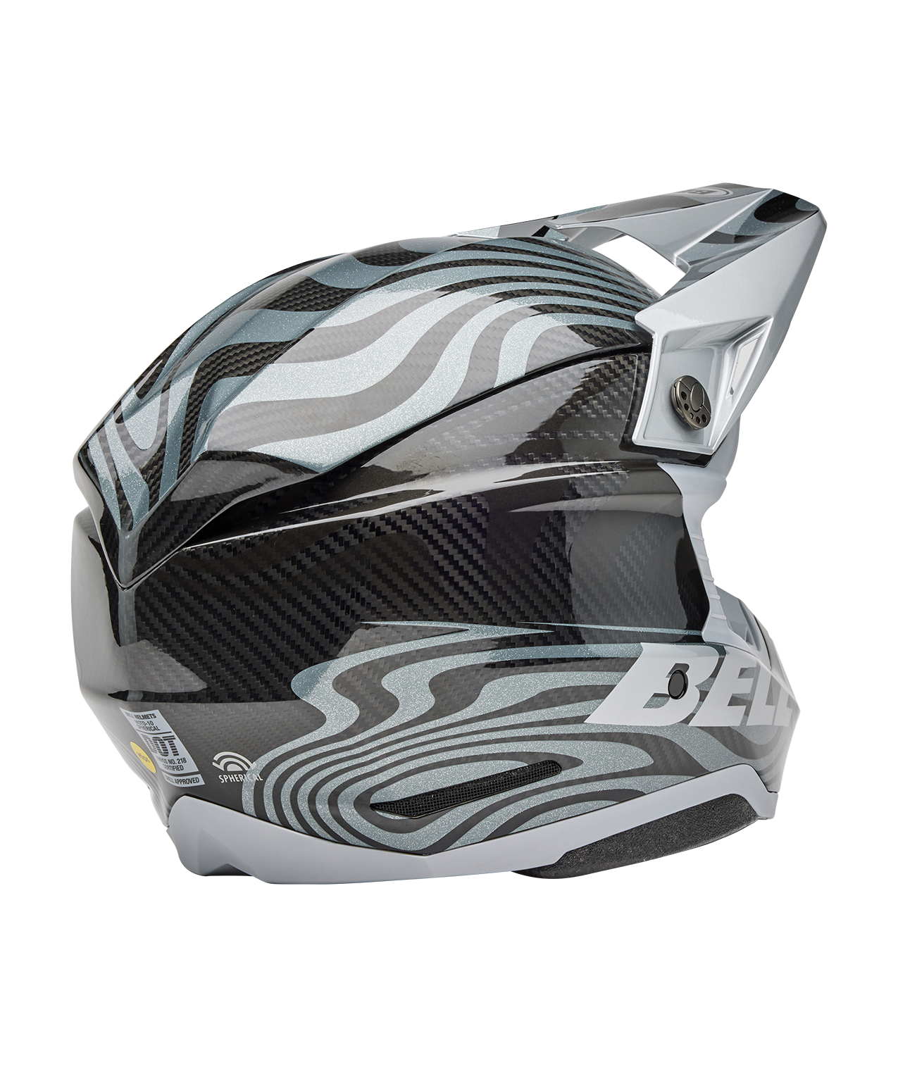 BELL 2025 MOTO-10 SPHERICAL CORTEX SILVER/GREY HELMET