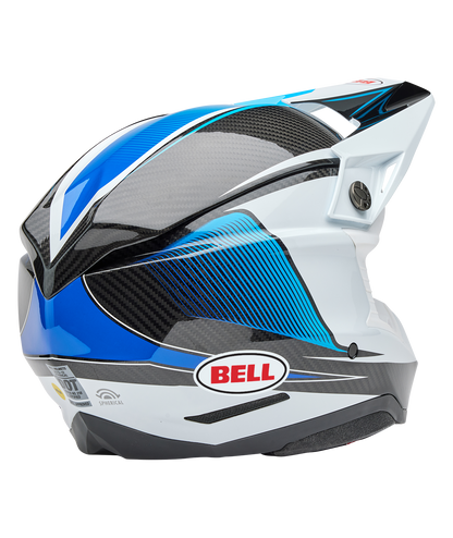 BELL 2025 MOTO-10 SPHERICAL EVADE WHITE/BLUE HELMET