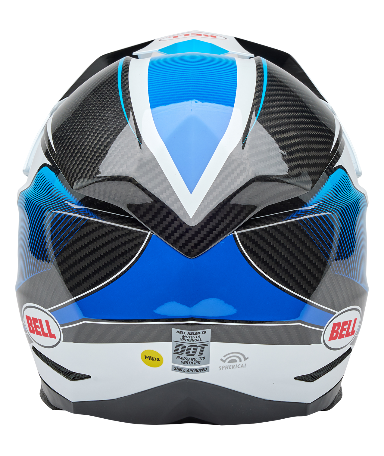 BELL 2025 MOTO-10 SPHERICAL EVADE WHITE/BLUE HELMET