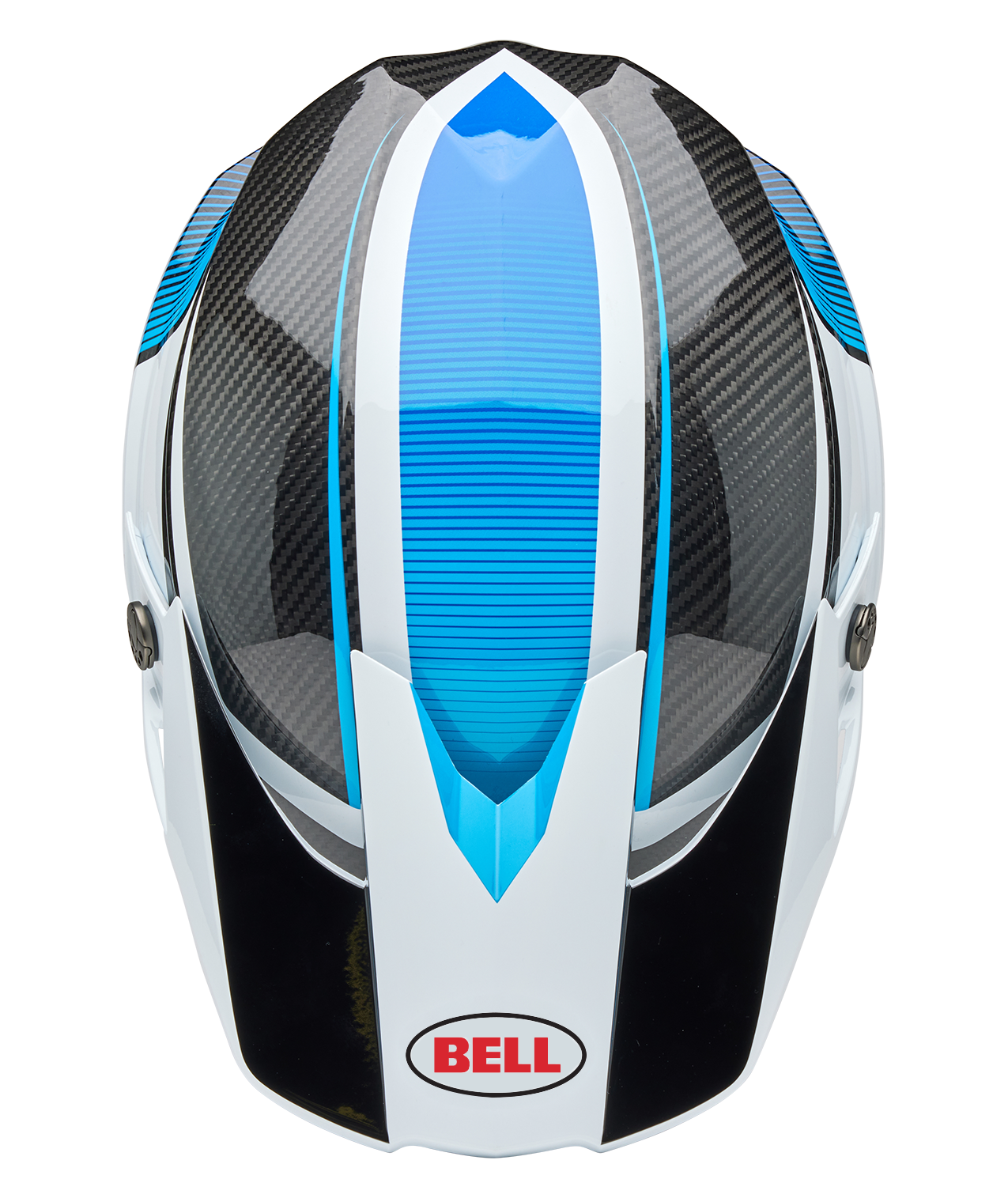 BELL 2025 MOTO-10 SPHERICAL EVADE WHITE/BLUE HELMET