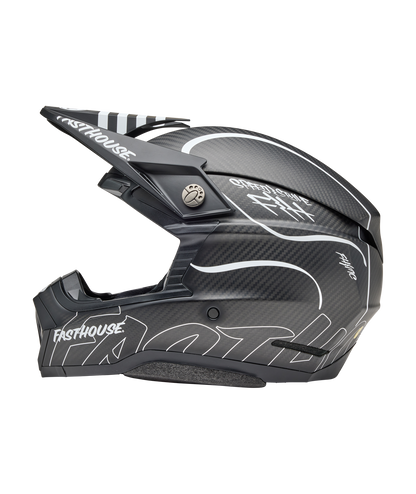 BELL 2025 MOTO-10 SPHERICAL FASTHOUSE RAVEN MATTE BLACK/WHITE HELMET