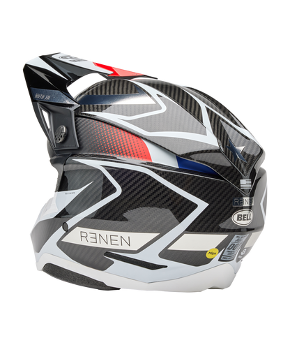 BELL 2025 MOTO-10 SPHERICAL RENEN RAYCON MATTE/GLOSS BLACK/WHITE HELMET