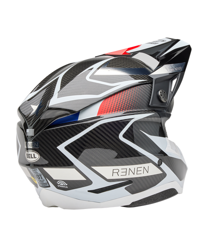 BELL 2025 MOTO-10 SPHERICAL RENEN RAYCON MATTE/GLOSS BLACK/WHITE HELMET