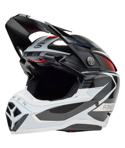 BELL 2025 MOTO-10 SPHERICAL RENEN RAYCON MATTE/GLOSS BLACK/WHITE HELMET