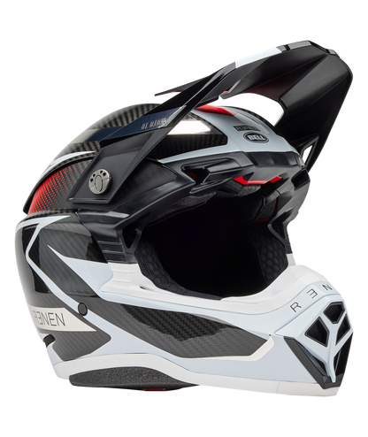 BELL 2025 MOTO-10 SPHERICAL RENEN RAYCON MATTE/GLOSS BLACK/WHITE HELMET