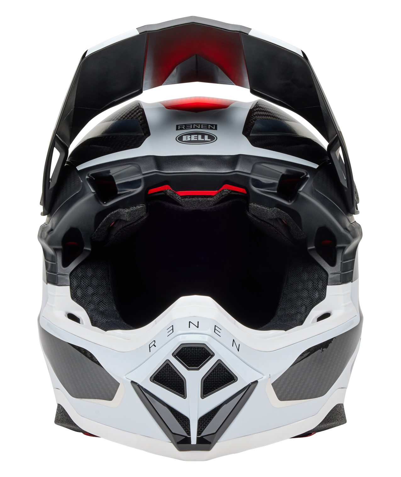 BELL 2025 MOTO-10 SPHERICAL RENEN RAYCON MATTE/GLOSS BLACK/WHITE HELMET