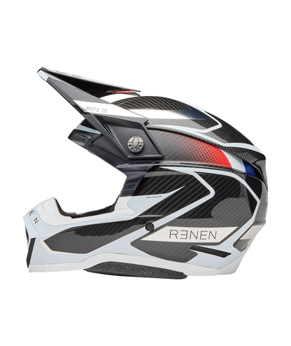 BELL 2025 MOTO-10 SPHERICAL RENEN RAYCON MATTE/GLOSS BLACK/WHITE HELMET