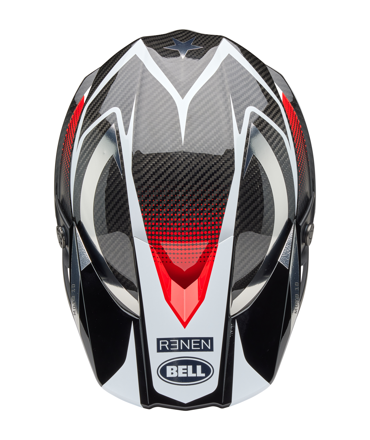 BELL 2025 MOTO-10 SPHERICAL RENEN RAYCON MATTE/GLOSS BLACK/WHITE HELMET