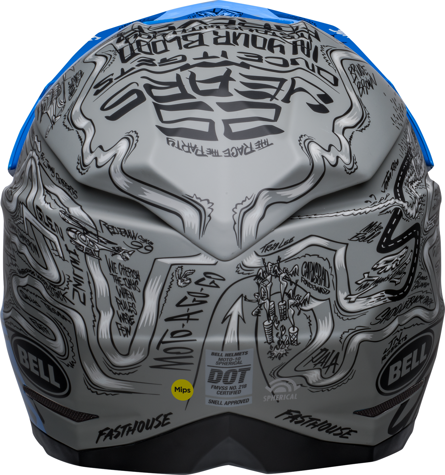 BELL LE MOTO-10 SPHERICAL FASTHOUSE DAY IN THE DIRT BLUE/GREY HELMET