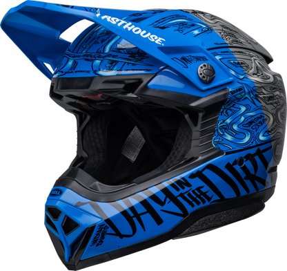 BELL LE MOTO-10 SPHERICAL FASTHOUSE DAY IN THE DIRT BLUE/GREY HELMET